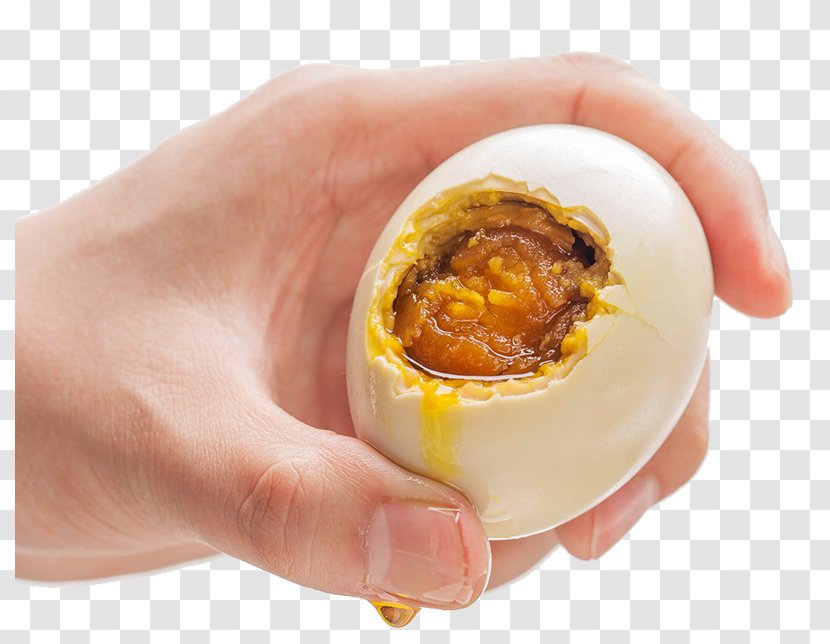 Salted Duck Egg Yolk - Holding A Peeled Transparent PNG