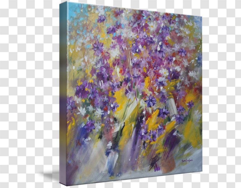 Floral Design Acrylic Paint Watercolor Painting Gallery Wrap Transparent PNG