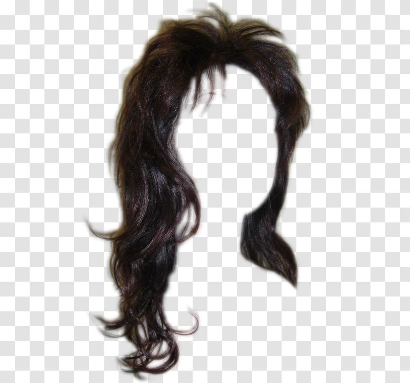 Wig Long Hair Capelli Black - Hairstyle - Little Devil Transparent PNG