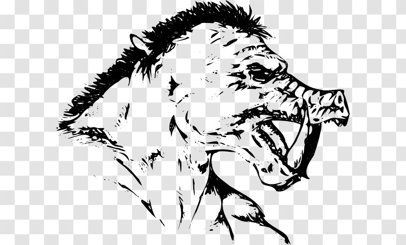Wild Boar Clip Art - Black And White - Orc Transparent PNG