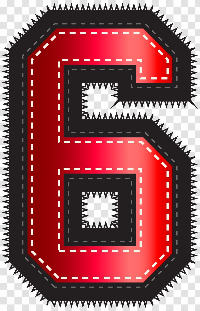Red Number Pixel - Sport Style Six Clip Art Image Transparent PNG