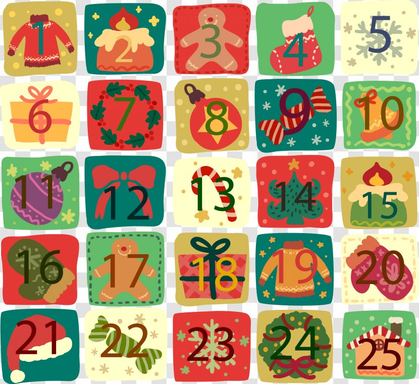 Christmas Santa Claus Advent Calendar - Product - Cute Vector Material Transparent PNG