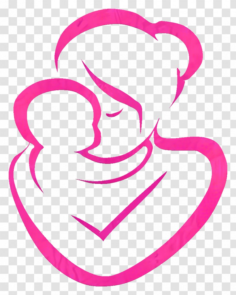 Clip Art Mother Infant Child - Magenta - Line Transparent PNG