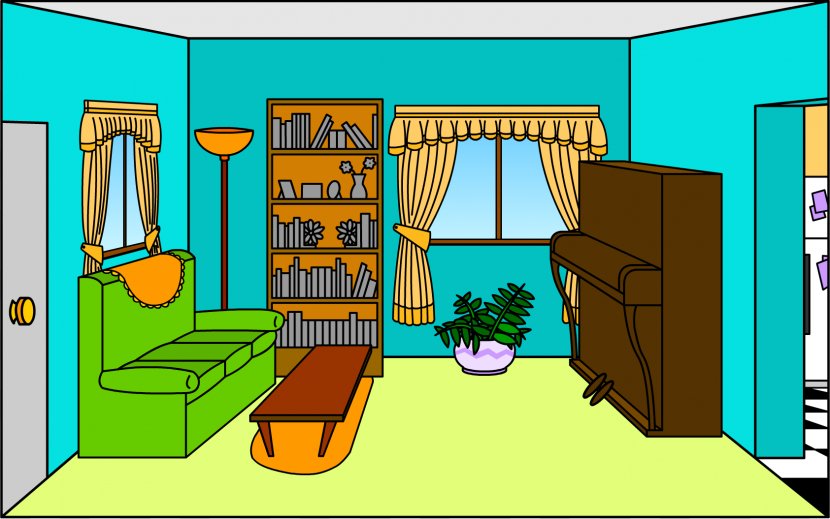 Living Room Drawing Interior Design Services Clip Art - Photography - Television Cliparts Transparent PNG