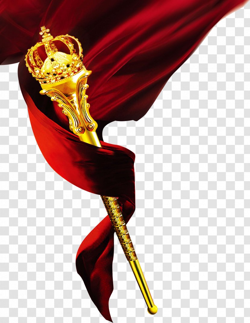 Sceptre Scepter Of Charles V Crown - Imperial - Red Ribbon Transparent PNG