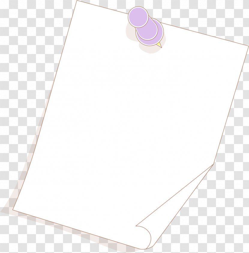 Paper Rectangle White - Purple Pushpin Border Transparent PNG
