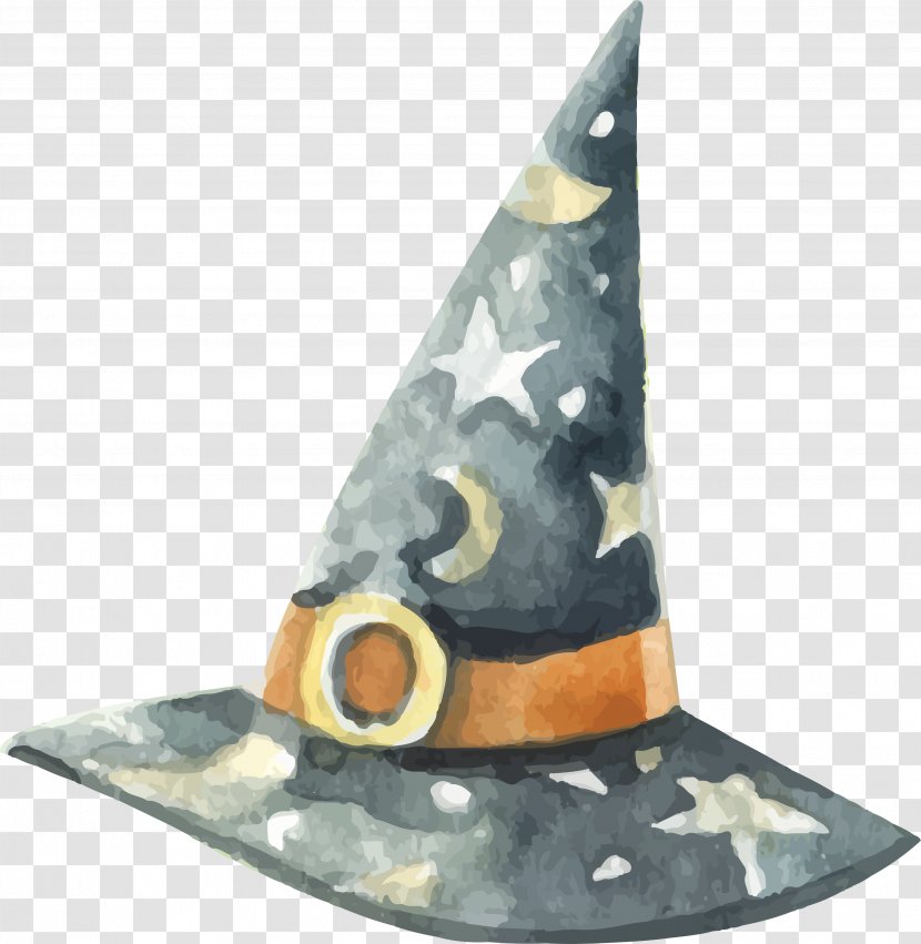Hat Witchcraft Boszorkxe1ny Watercolor Painting - Black Witch Transparent PNG