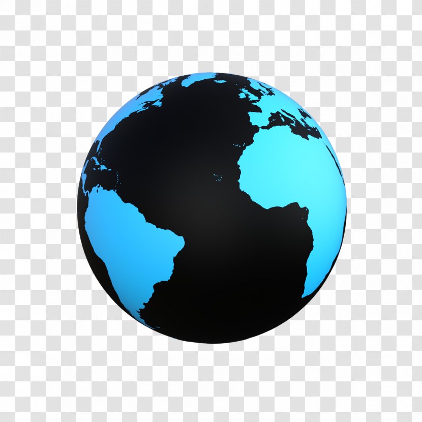 Earth Globe World Map Blank Border - Aqua - Vector Transparent PNG