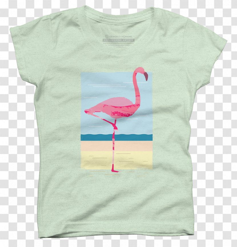 T-shirt Design By Humans Clothing Pocket - Silhouette - Flamingo Illustration Transparent PNG