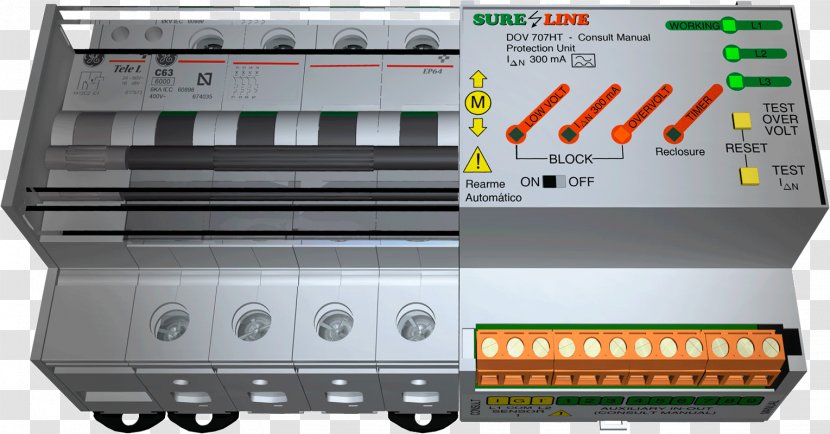 Overvoltage Surge Protector Electronic Component Circuit Breaker Electronics - Residualcurrent Device Transparent PNG