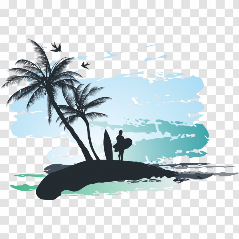 Palm Beach Stock Illustration Clip Art - Tropical Elements Transparent PNG