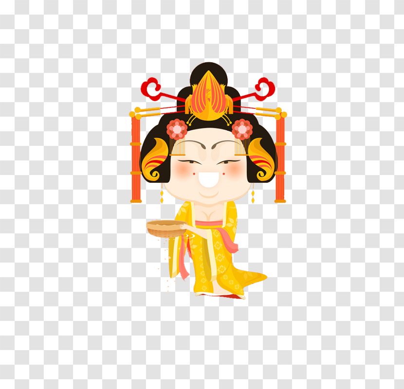 Mooncake Mid-Autumn Festival Poster - Costume Design - Cartoon Ancient Queen Character Image Transparent PNG