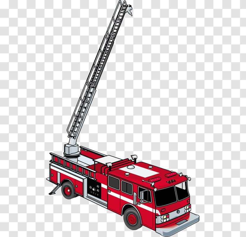 Ladder Fire Engine Firefighter Department Clip Art - Motor Vehicle - Red Truck Transparent PNG