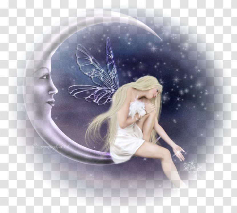 Fairy Blingee Birthday Moon - Angel Transparent PNG