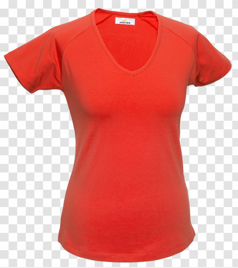 T-shirt Polo Shirt Neckline Sleeve - Orange Transparent PNG