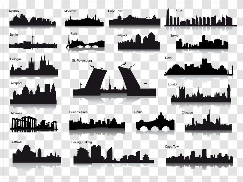 Cities: Skylines Liverpool Silhouette - Monochrome - Delhi Vector Transparent PNG