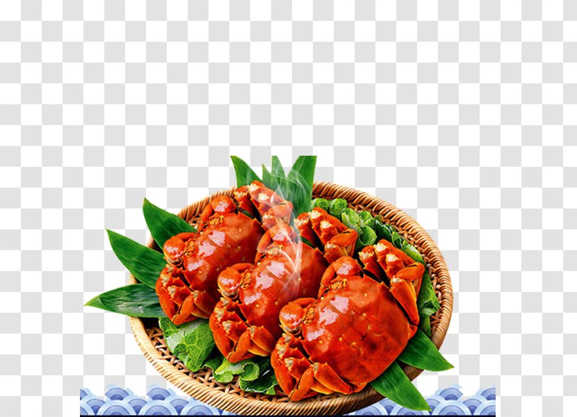 Yangcheng Lake Large Crab Shanghai Cuisine Chinese Mitten - Big And Leaves Transparent PNG