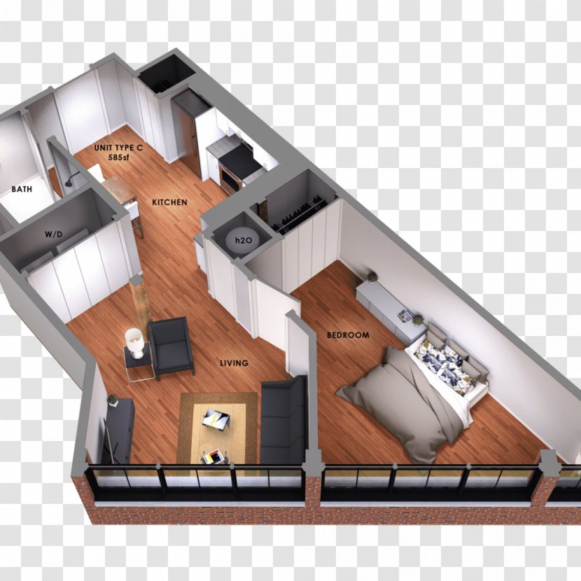Apartment T. F. Green Airport Central Falls 95 Lofts Bedroom - Renting Transparent PNG