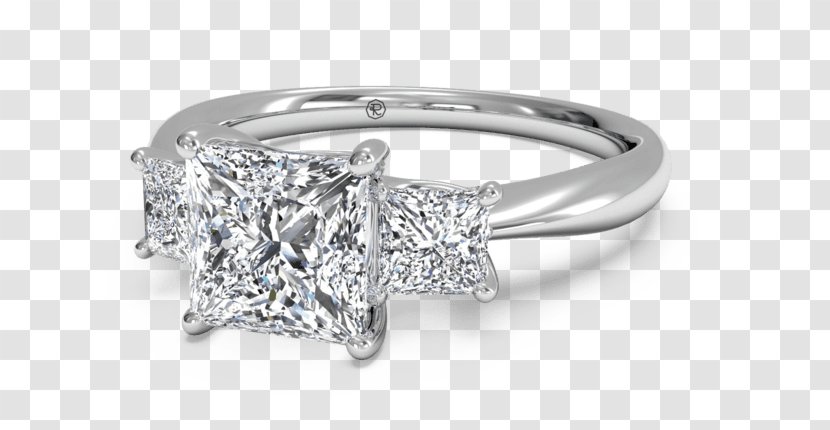 Diamond Wedding Ring Engagement Princess Cut Transparent PNG