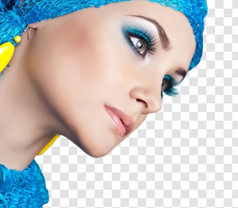 Eyebrow Eyelash Chin Hair Coloring Cheek - Turquoise - Cap Neck Transparent PNG