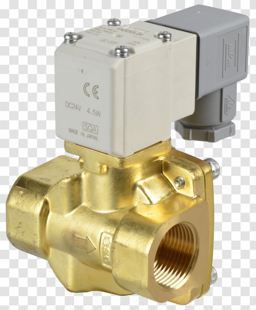 Brass Solenoid Valve Compressed Air SMC Corporation - Metal - Ws Transparent PNG