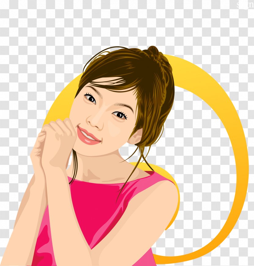 Face Portrait Illustration - Tree - Vector Cute Little Beauty Transparent PNG