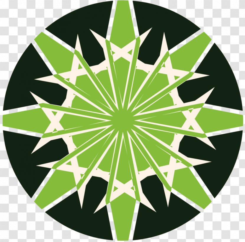 Symmetry Pattern Font Leaf Point - Snowflake - Green Transparent PNG