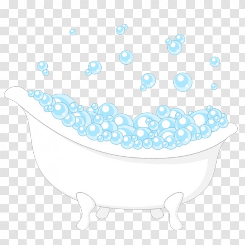 Bathtub Foam Bathing Illustration - Hand-painted Bubbles Transparent PNG