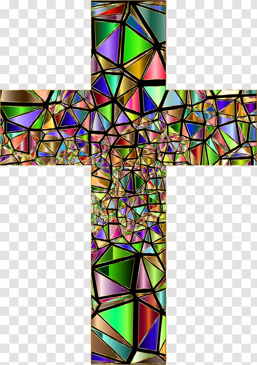 Church Window Stained Glass Clip Art - Christian Cross - Holy Communion Transparent PNG