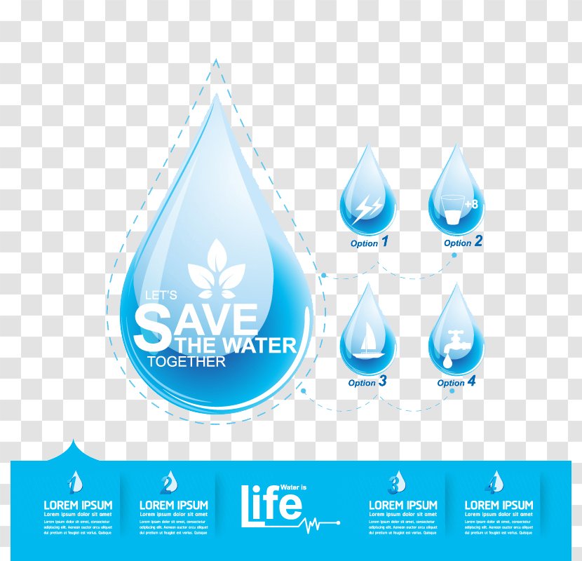 Water Efficiency Conservation Infographic - Aqua - Conserve Transparent PNG
