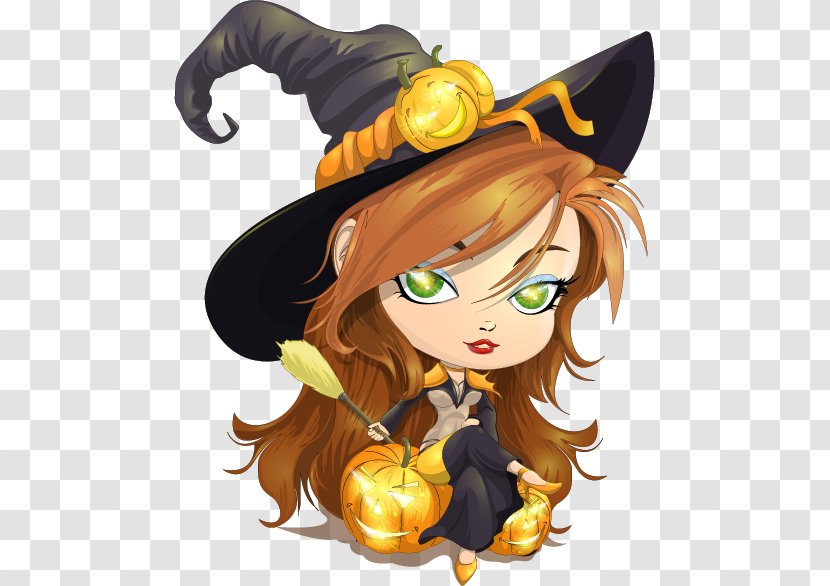 Witchcraft Halloween Clip Art - Frame - Cartoon Witch Transparent PNG