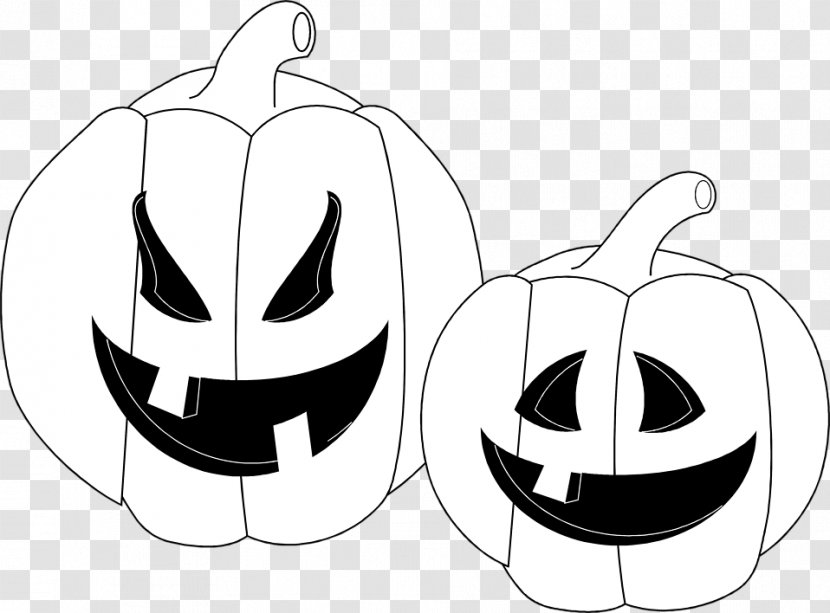Jack-o'-lantern Halloween Black And White Clip Art Transparent PNG