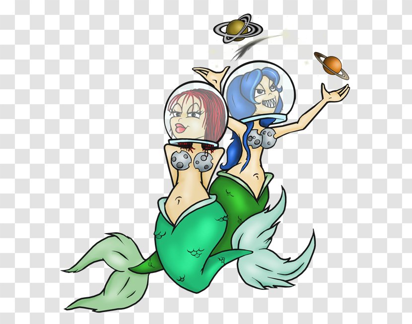 Art Mermaid Outer Space - Vertebrate Transparent PNG