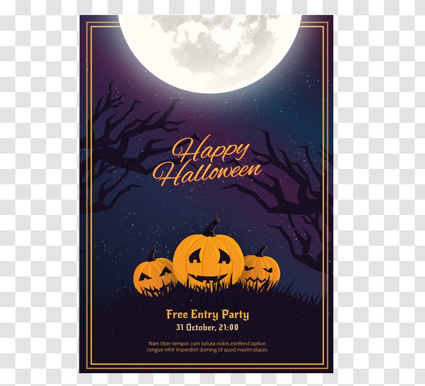 Halloween Flyer Party Poster Transparent PNG