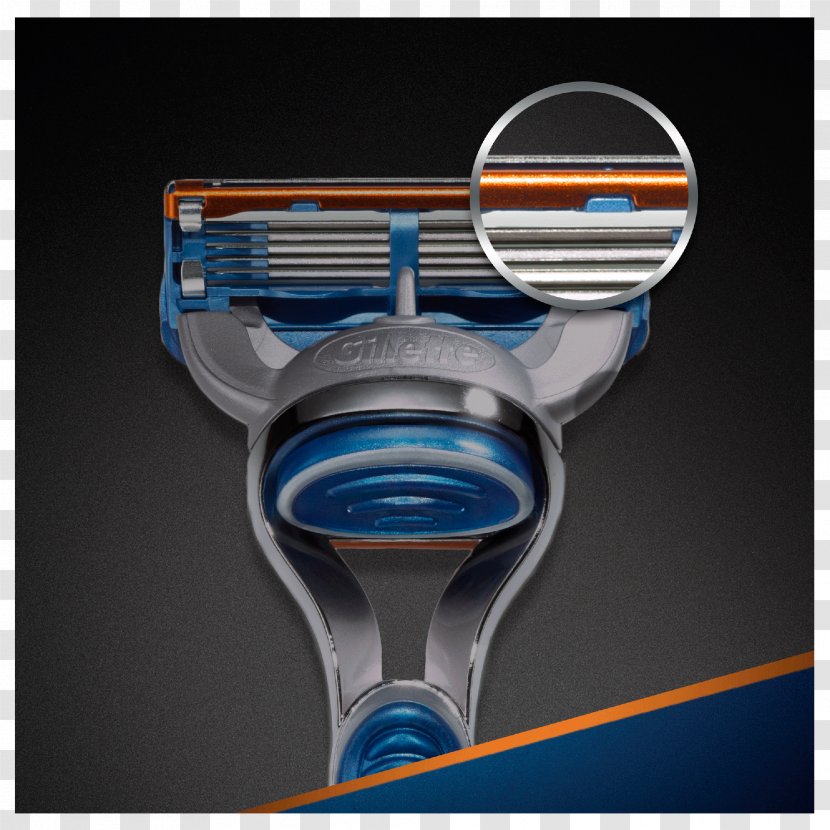 Gillette Mach3 Razor Shaving Blade - Electric Blue Transparent PNG