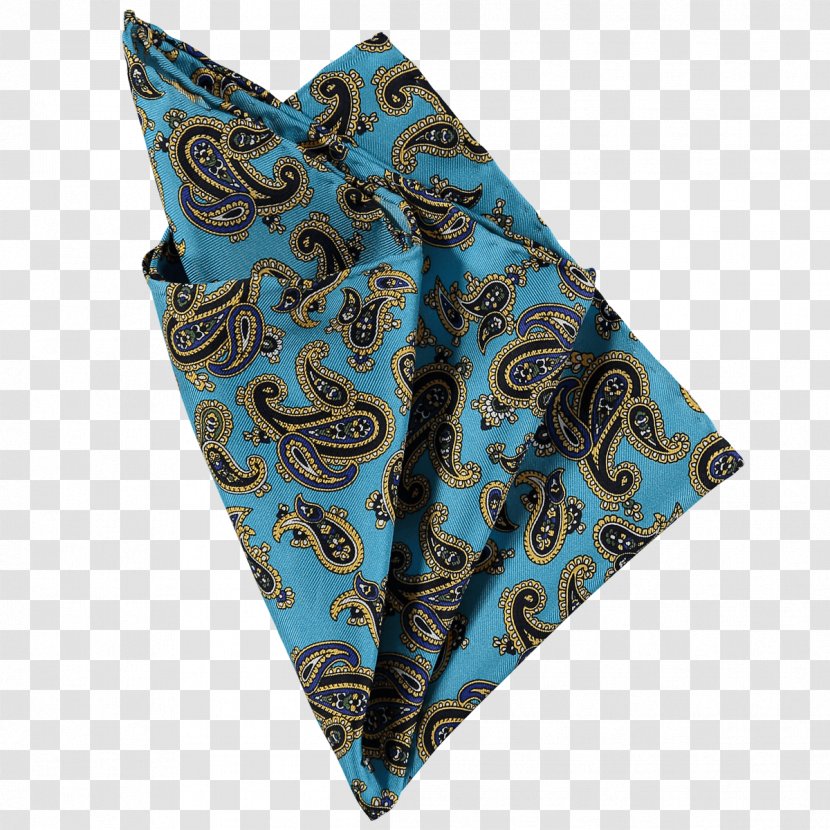 Paisley Cravat Turquoise Silk Twill - Upscale Men's Clothing Accessories Border Texture Transparent PNG