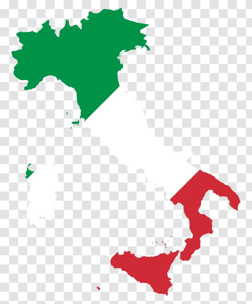 Flag Of Italy Map. Italian Empire - Green - Northern Map Transparent PNG