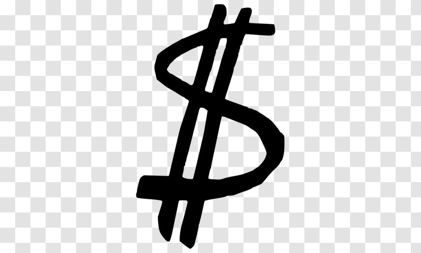 Dollar Sign Currency Symbol Money Bag Clip Art - Black And White Transparent PNG
