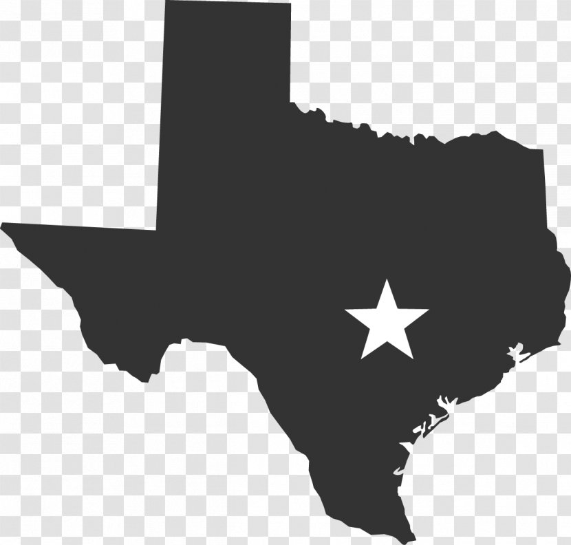 Texas Blank Map Clip Art - Black And White - Sent Vector Transparent PNG