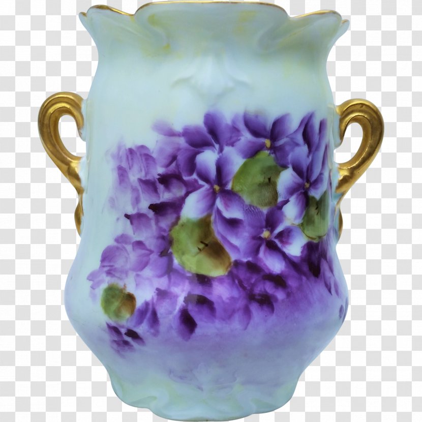 Jug Vase Ceramic Pottery Pitcher - Cup - Hand-painted Flowers Decorated Transparent PNG