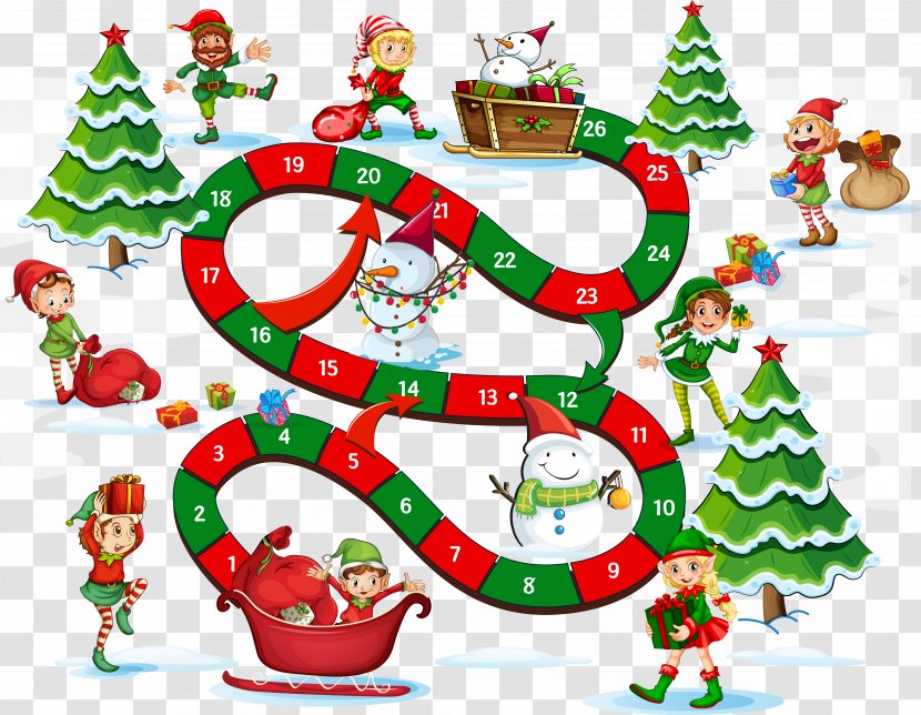 Board Game Illustration - Christmas Tree - Vector Monkey Map Transparent PNG