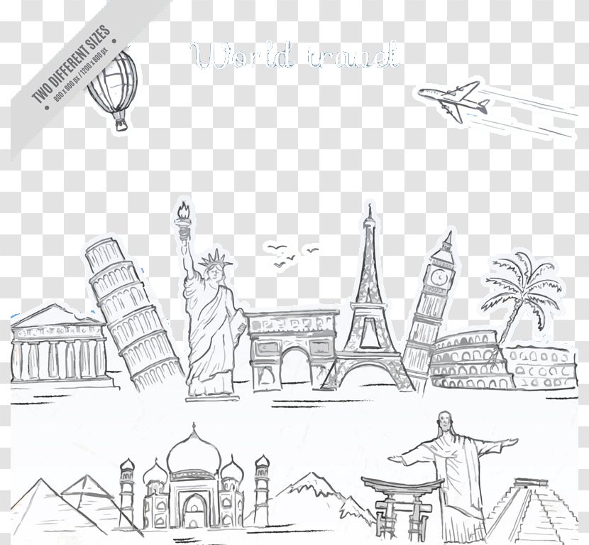 Statue Of Liberty Architecture Drawing - Monument - Hand-painted The World Famous Transparent PNG