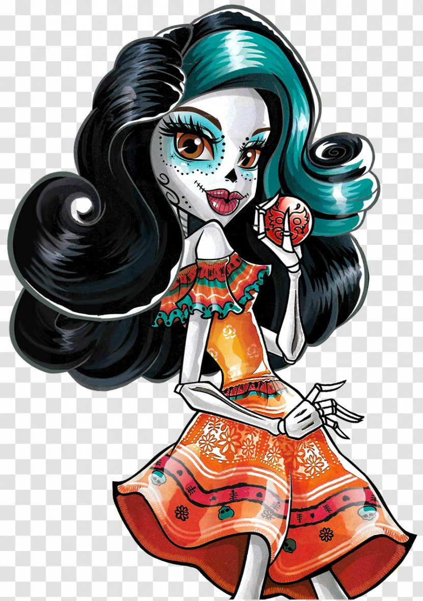 Skelita Calaveras Monster High Doll Ever After - Art - Calavera Transparent PNG