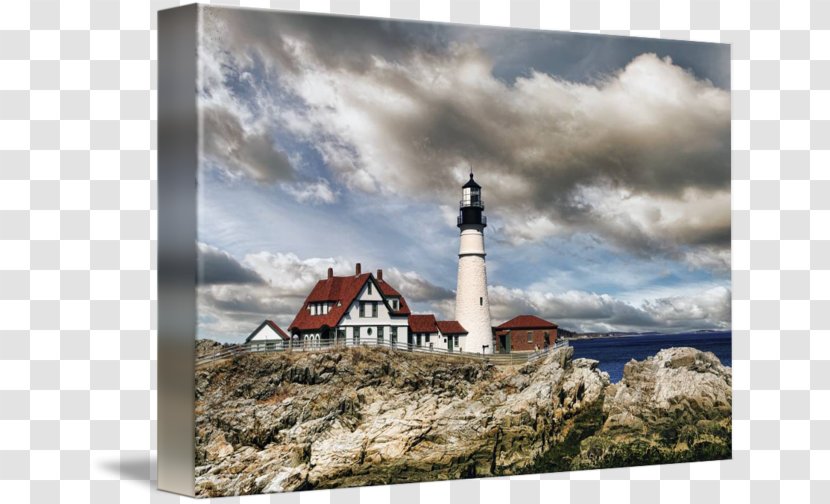 Lighthouse Portland Head Light Gallery Wrap Beacon Canvas - Massachusetts - Watercolor Transparent PNG