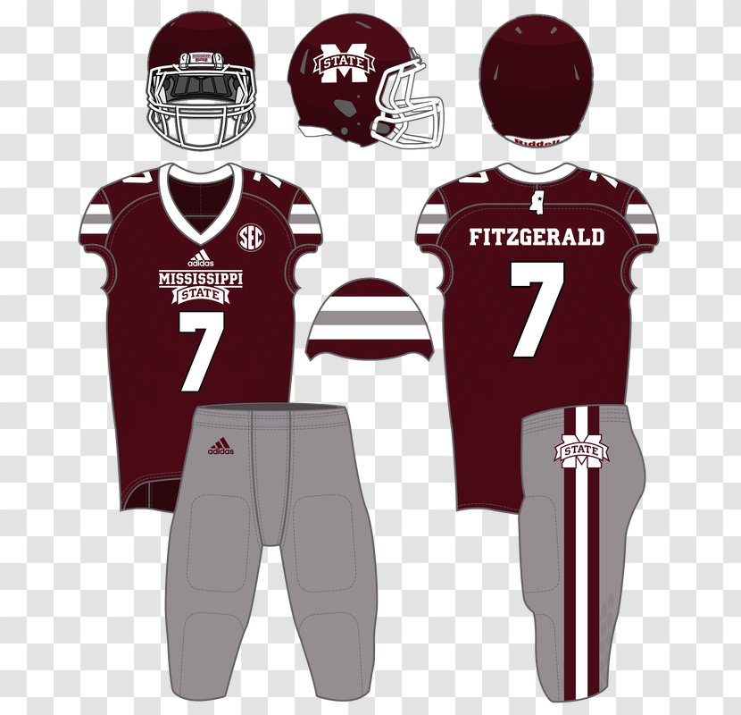 Mississippi State University Bulldogs Football T-shirt Adidas Uniform - Outerwear - Uniforms Transparent PNG
