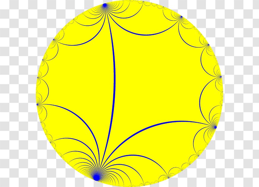 Circle Tessellation Hyperbolic Geometry Infinite-order Hexagonal Tiling - Yellow Transparent PNG