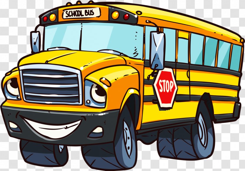 School Bus Yellow Cartoon - Flower Transparent PNG