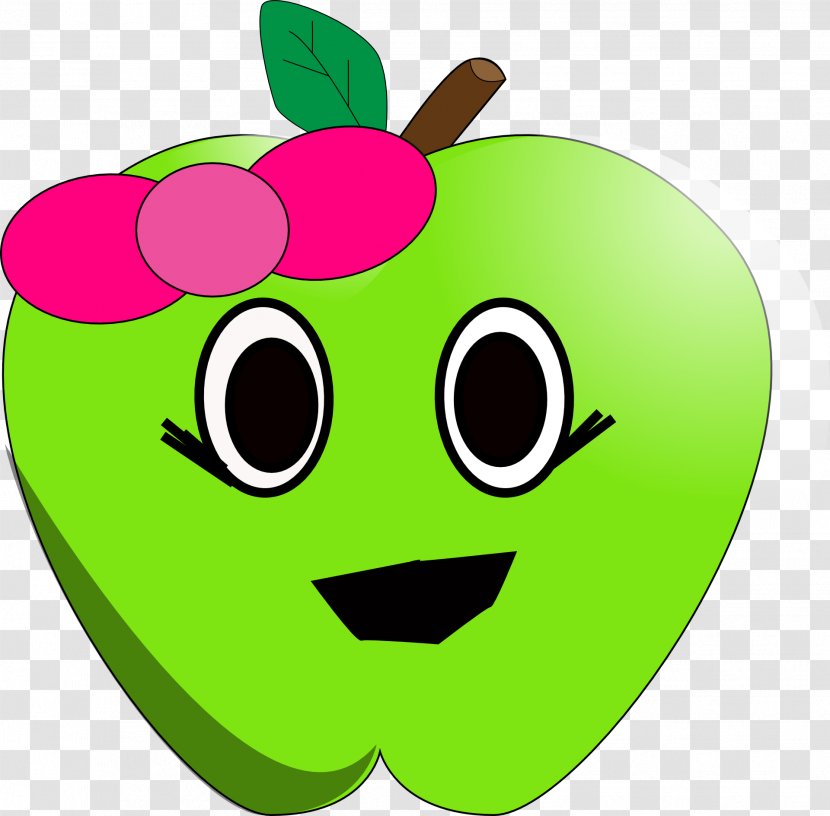 Apple Fruit Free Content Clip Art - Smile - Cartoon Transparent PNG