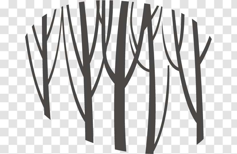Forest Silhouette Trunk - Monochrome Transparent PNG