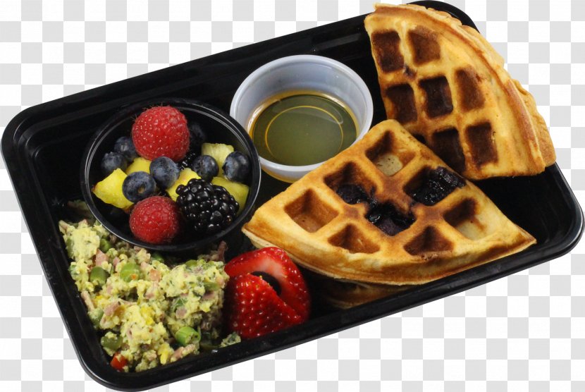 Belgian Waffle Breakfast Dish Food - Meal - Scrambled Eggs Transparent PNG